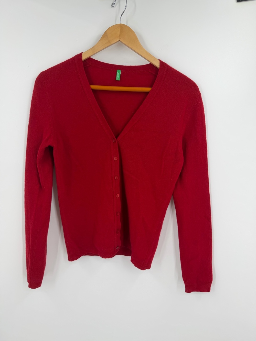 Benetton Red Wool Cardigan ❤️ Size S